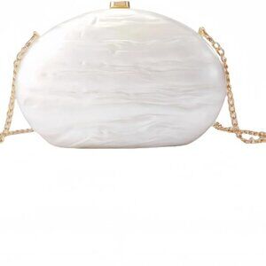 Lightweight Acrylic Oval Evening Clutch Bag – Perfect for Parties and Dates
